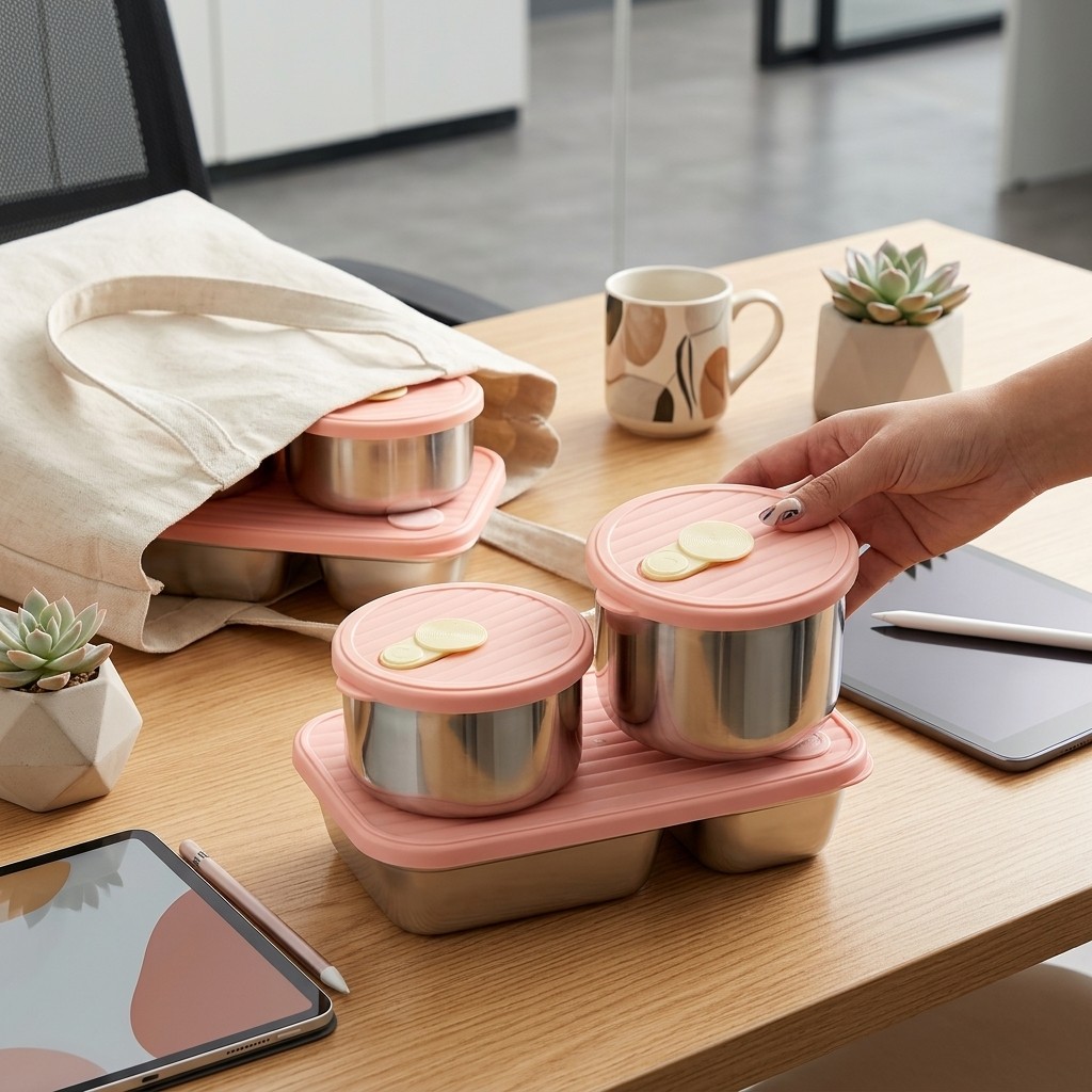 Bento Box Two Tier - Zestaw pojemników na lunch ze stali