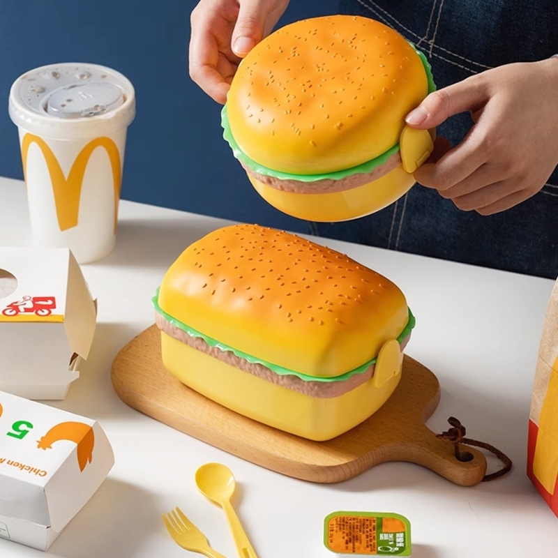 Bento Box Two Tier - Pudełko na lunch na hamburgery Dwupoziomowe