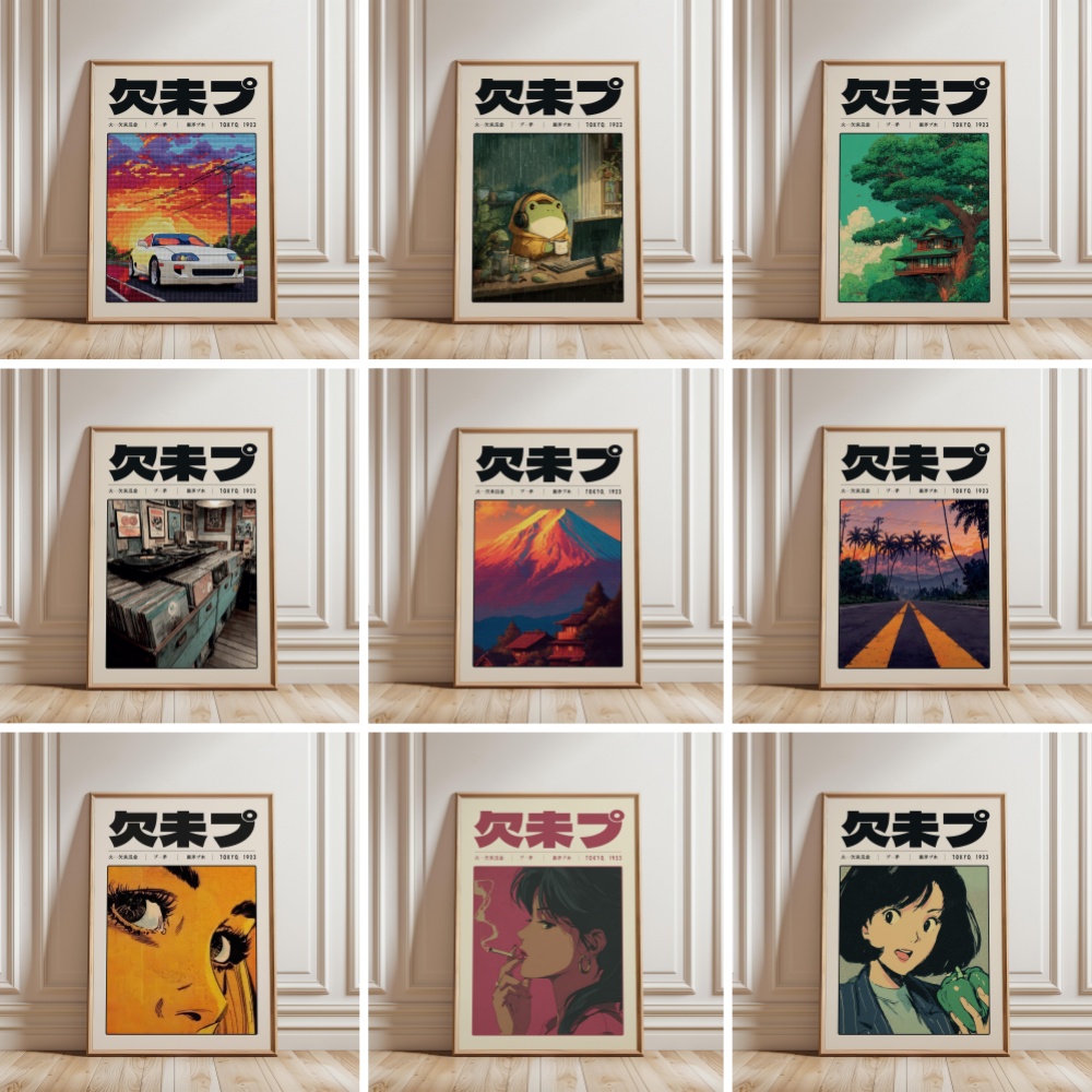 Japanese Lifestyle And Culture - Retro Tokyo Vaporwave Pop Culture Plakaty