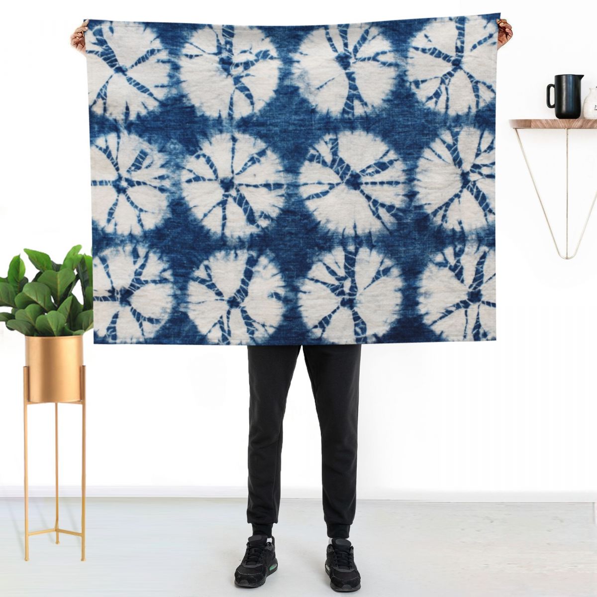 Kocyk w stylu Shibori, indygo, – Shibori Tie Dye recenzja i cena