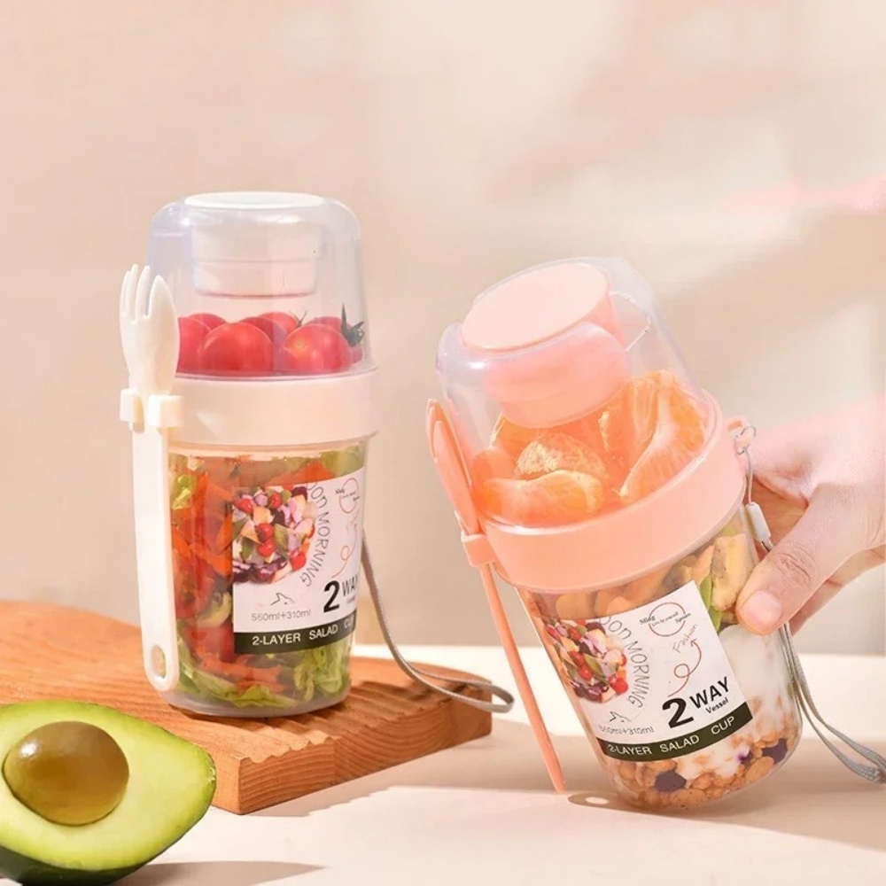 Przenośny Kubek na Sałatkę Kub – Bento Box Two Tier recenzja i cena