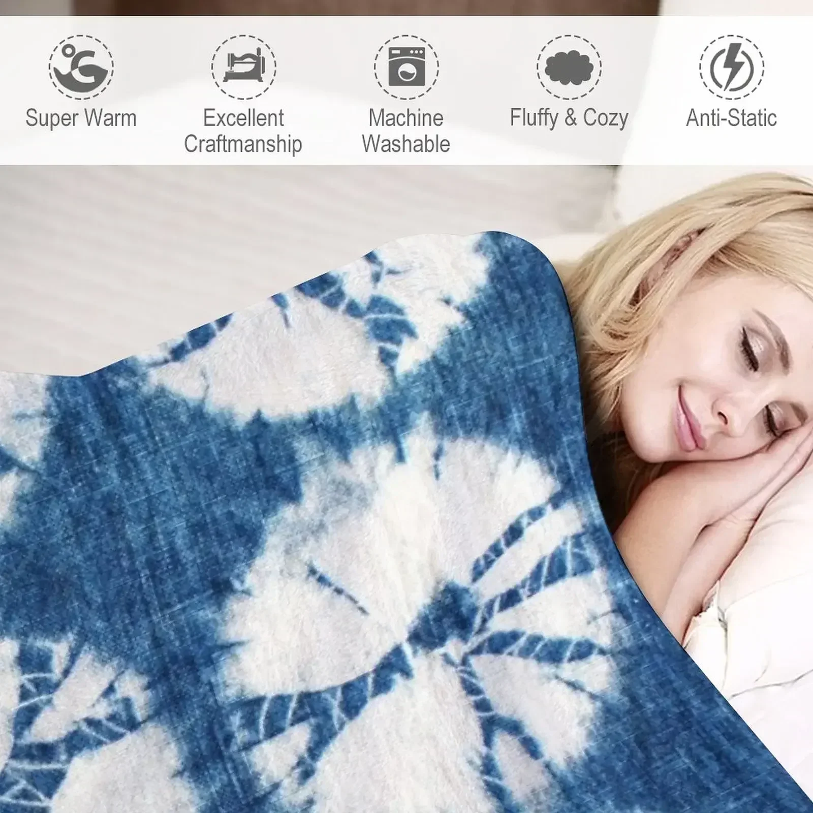 Koc w stylu Shibori, kolor ind – Shibori Tie Dye recenzja i cena